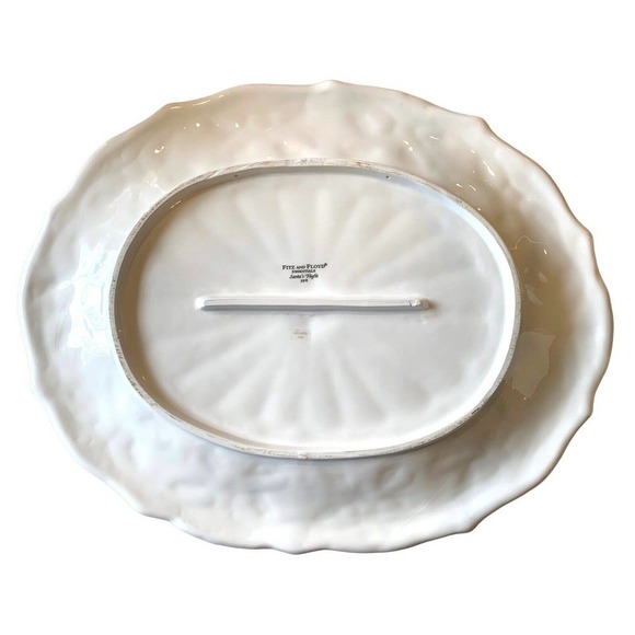 Vintage Fitz & Floyd Essentials Santa's Flight Oval Serving Platter 14" x 17" - Picture 3 of 4